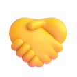 Emoji de mãos amarelas se apertando